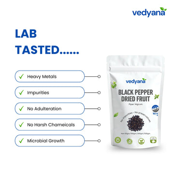 Vedyana Black Pepper Whole dried fruit (Piper nigrum) | Kali Mirch Whole