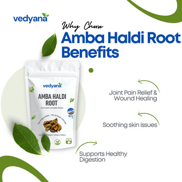 Vedyana Amba Haldi Roots (Curcuma aromatica) | Wild Turmeric