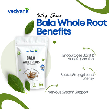 Vedyana Bala Whole Roots | Sida cordifolia Roots