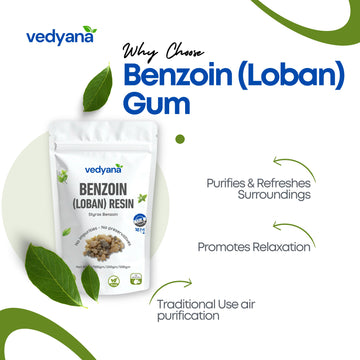 Vedyana Benzoin Resin (Styrax benzoin) | Loban | Gum Benzoin