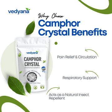 Vedyana Natural Camphor (Bhimseni Kapoor) | Cinnamomum camphora