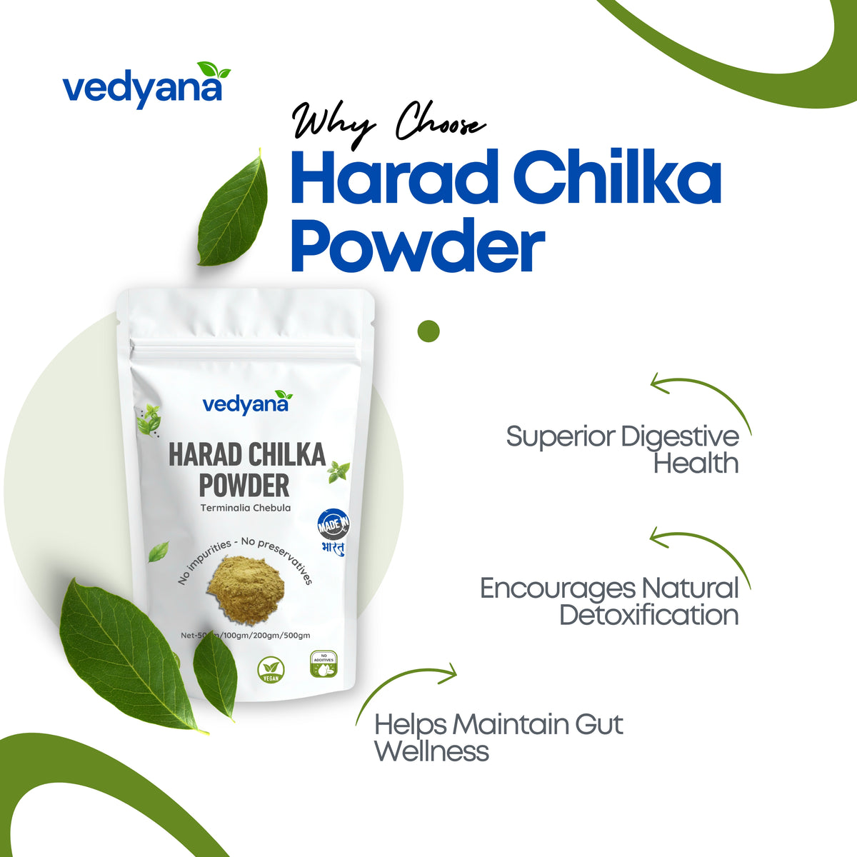 Harad Chilka Powder (Halela Zard) | Big yellow seedless harad powder
