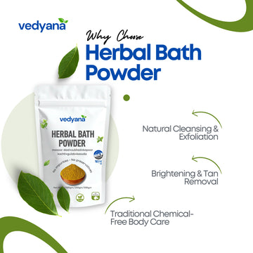 Vedyana Herbal Bath Powder | Masoor, Rose, sukhad , kapoor kachli, Soap Powder