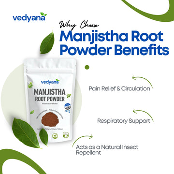 Vedyana Manjistha Powder (Rubia cordifolia) | Indian Madder Powder