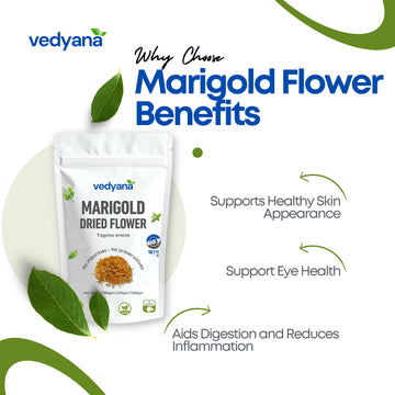 Vedyana Marigold Dried Flowers (Calendula officinalis) | Calendula