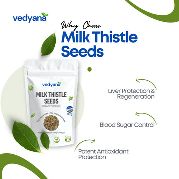 Vedyana Milk Thistle Seeds (Silybum marianum) | Mary Thistle | Herbal Seeds