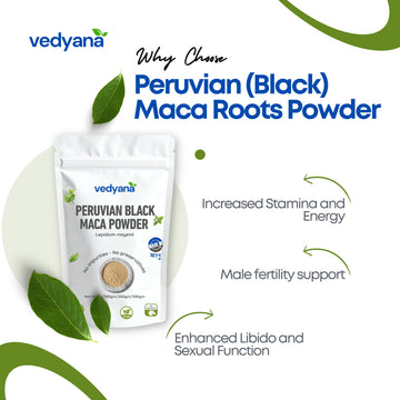 Vedyana Black Maca Powder (Lepidium meyenii) | Peruvian Maca
