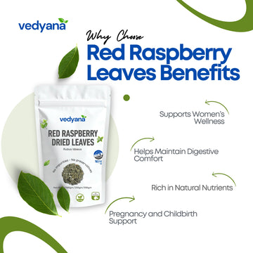 Vedyana Red Raspberry Leaf Tea Cut | Rubus idaeus Leaves