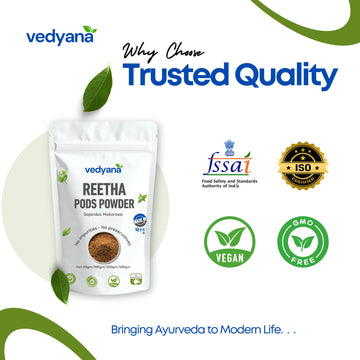 Vedyana Reetha Powder | Soapnut Powder | Sapindus mukorossi
