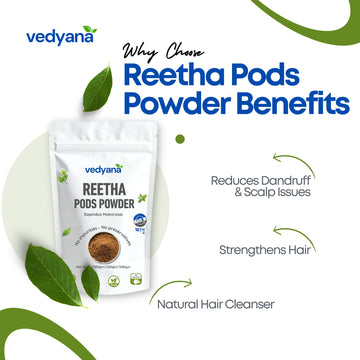 Vedyana Reetha Powder | Soapnut Powder | Sapindus mukorossi