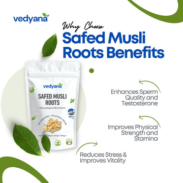 Vedyana Safed Musli Roots (Chlorophytum borivilianum) | White Musli