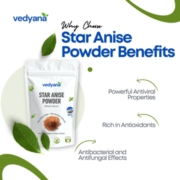 Vedyana Star Anise Powder (Illicium verum) | Chakra Phool Powder