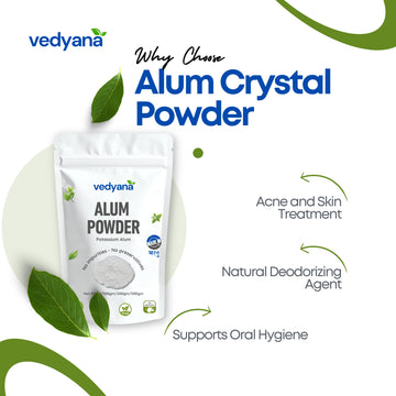 Vedyana Alum Powder (Potassium Aluminum Sulfate) | Fitkari Powder