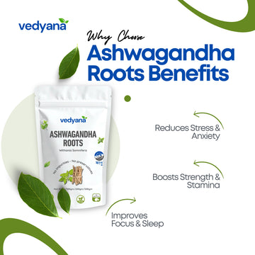Vedyana Ashwagandha Roots (Withania somnifera) | Indian Ginseng Root