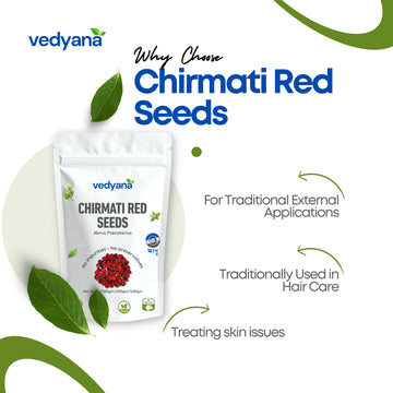 Vedyana Chirmati Red Seeds (Abrus precatorius) | Ratti | Gunja Seeds