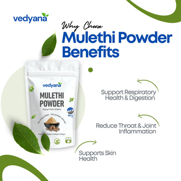 Vedyana Mulethi Powder (Glycyrrhiza glabra) | Licorice Powder