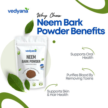 Vedyana Neem Bark Powder (Azadirachta indica) | Neem Chaal Powder